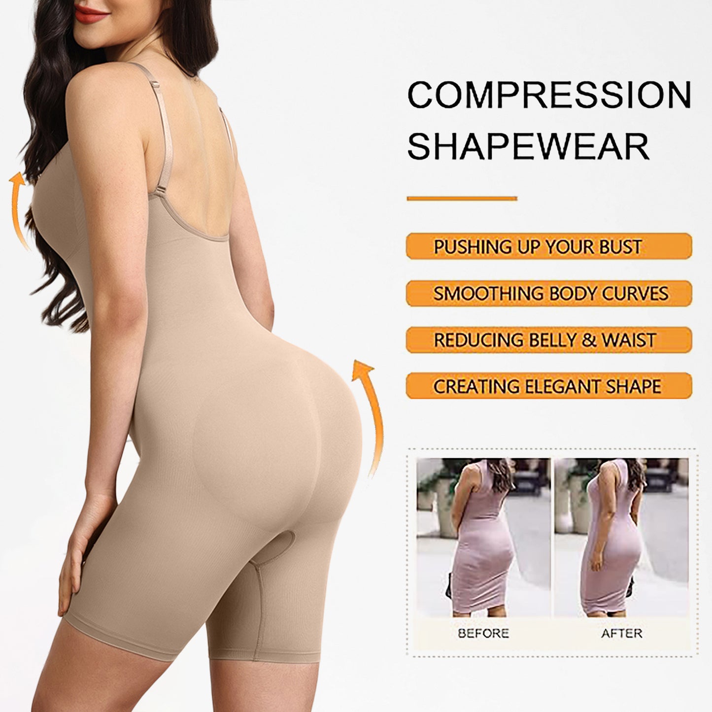 Women's Bodybuilding Shapewear Hip Lifting And Waist-slimming Open-end One-piece Underwear