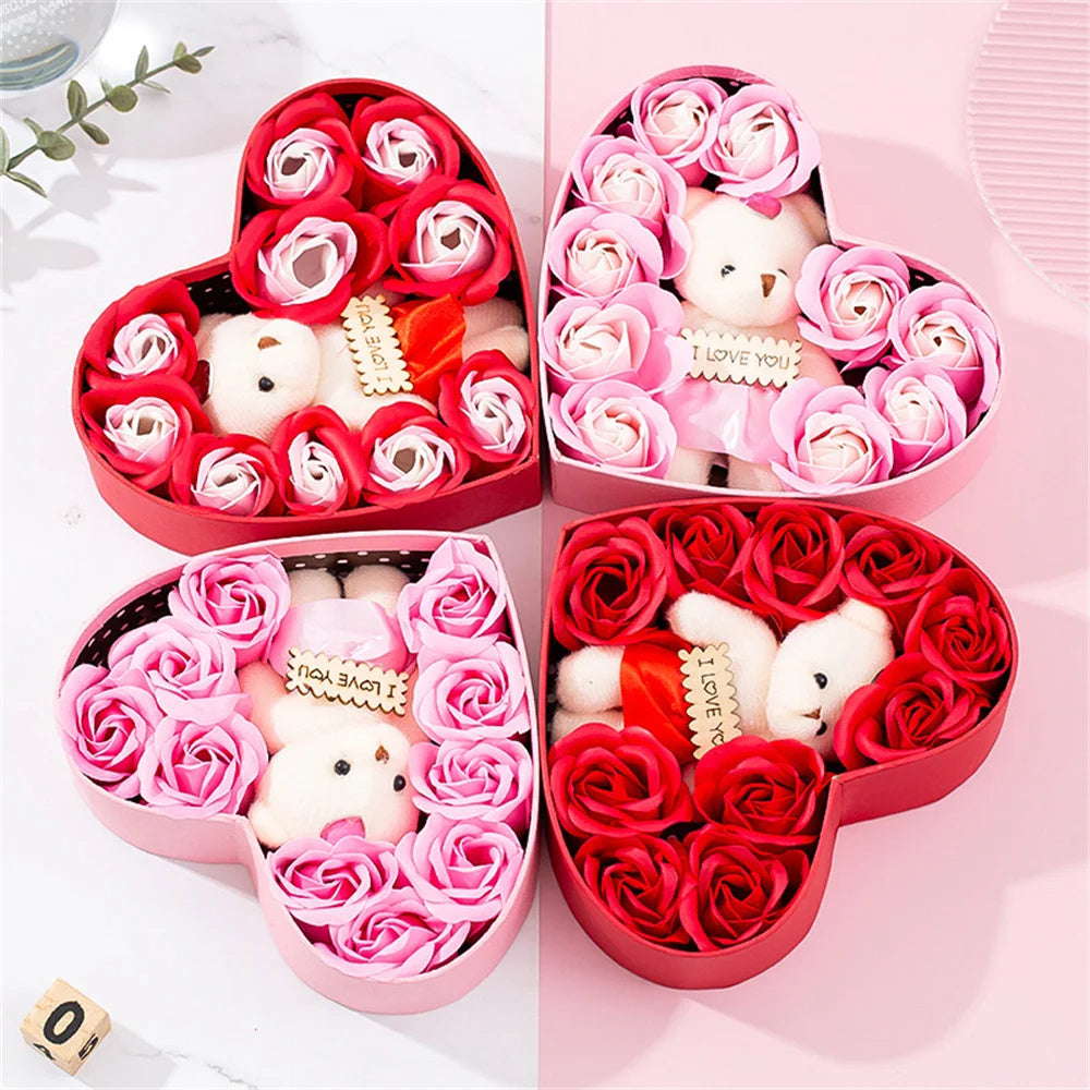 Caja de regalo con forma de corazón en forma de rosa roja Caja de regalo de Navidad para Año Nuevo Regalo de Navidad para San Valentín Regalo de cumpleaños para el Día de la Madre