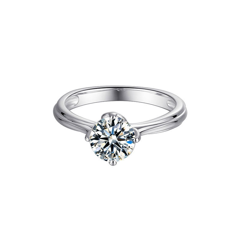 Bague bras droit en argent sterling 925 incrustée de moissanite et de lotus