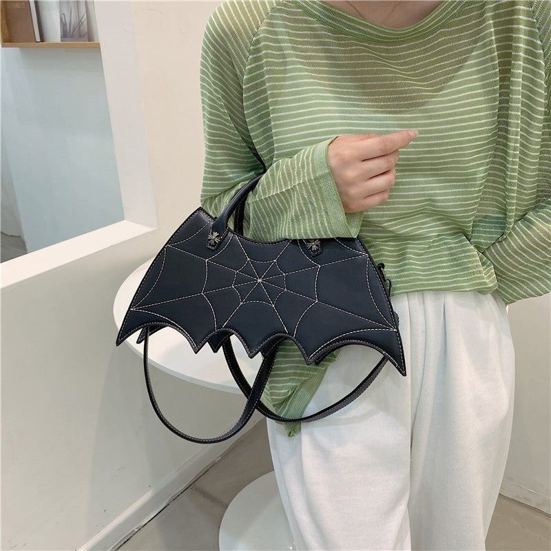 Sacs à bandoulière en forme de toile d'araignée pour Halloween, sacs à main en PU de style Batgirl Tide, sac messager à la mode