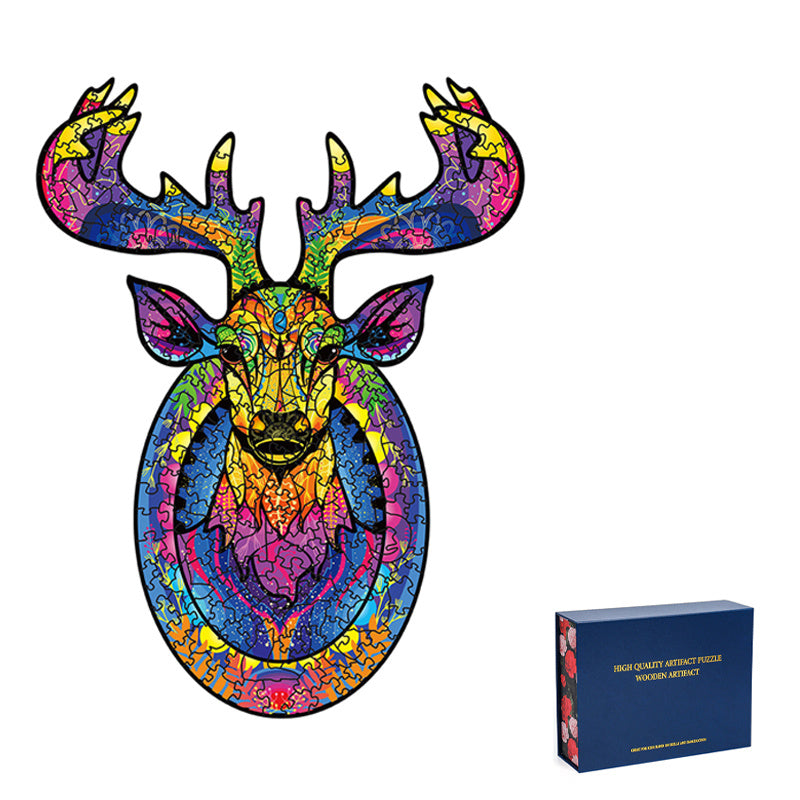 Puzzle animal en bois extraterrestre d'Halloween
