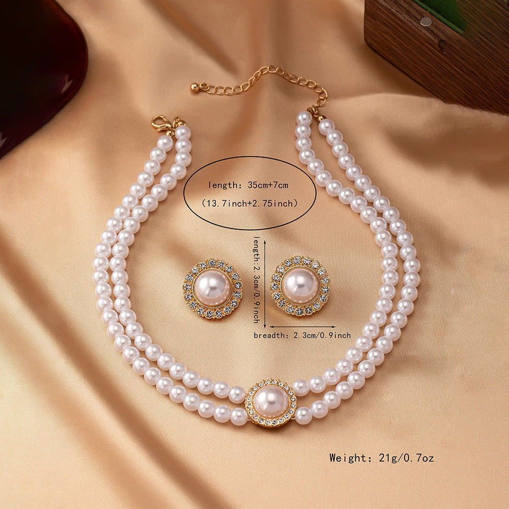 Conjunto de collar y pendientes elegantes con estilo retro para vacaciones en la playa