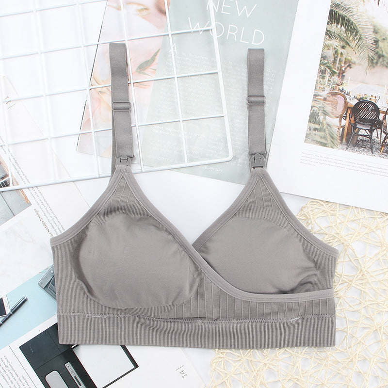Soutien-gorge d'allaitement sans armatures avec boucle sur le devant, grande taille