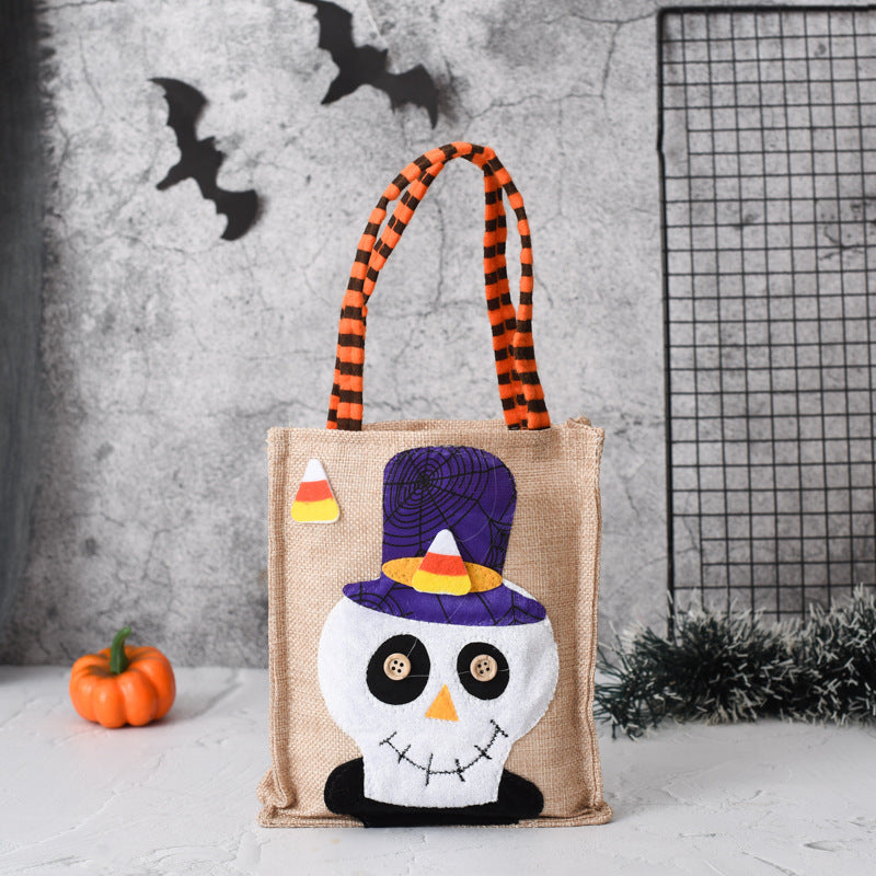 Bolsa de mano con forma de calabaza y calavera de bruja para niños, divertida y creativa, para regalar, para hacer joyas, pequeñas bolsas de compras