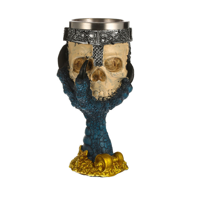 Copa de vino de acero inoxidable con diseño de resina horrible