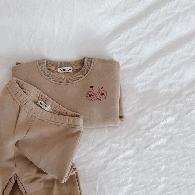 Conjunto de 2 piezas de ropa de invierno para bebé niña y niño Eroidery Thien Fle