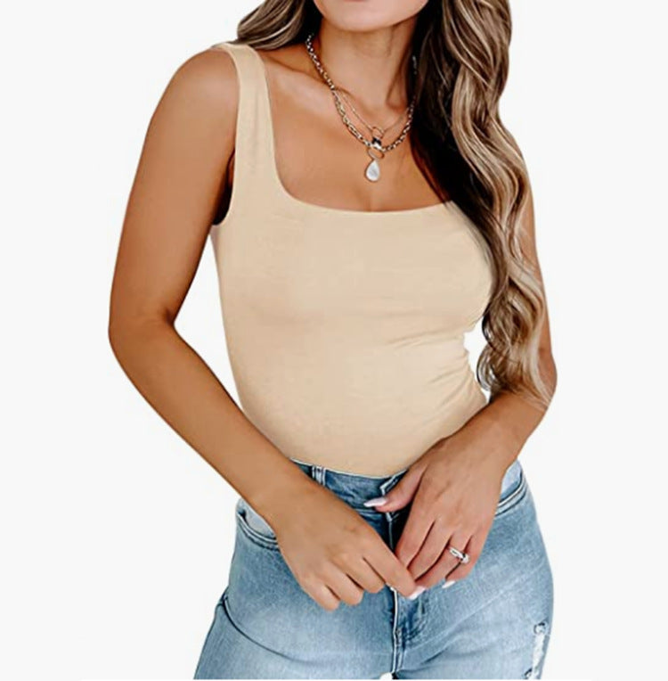 Débardeur slim uni pour femme