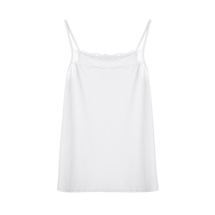 Camisola de encaje con chaleco interior