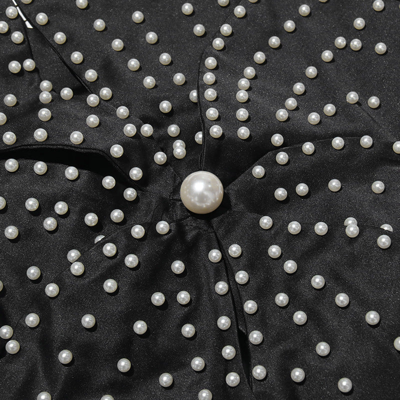 Flower Beaded Pearl Tube Top