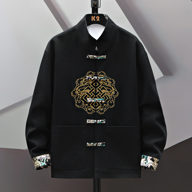 Manteau chinois brodé avec boucle de costume chinois