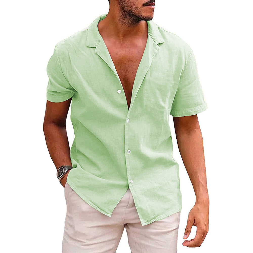 Camisas casuales con botones para hombre, camisas de playa de manga corta, ropa de verano para hombre