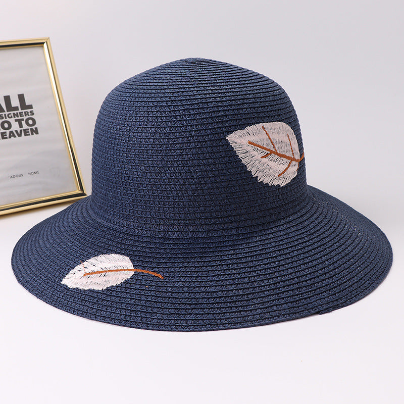 Chapeau de plage pliable en paille tricoté à la main