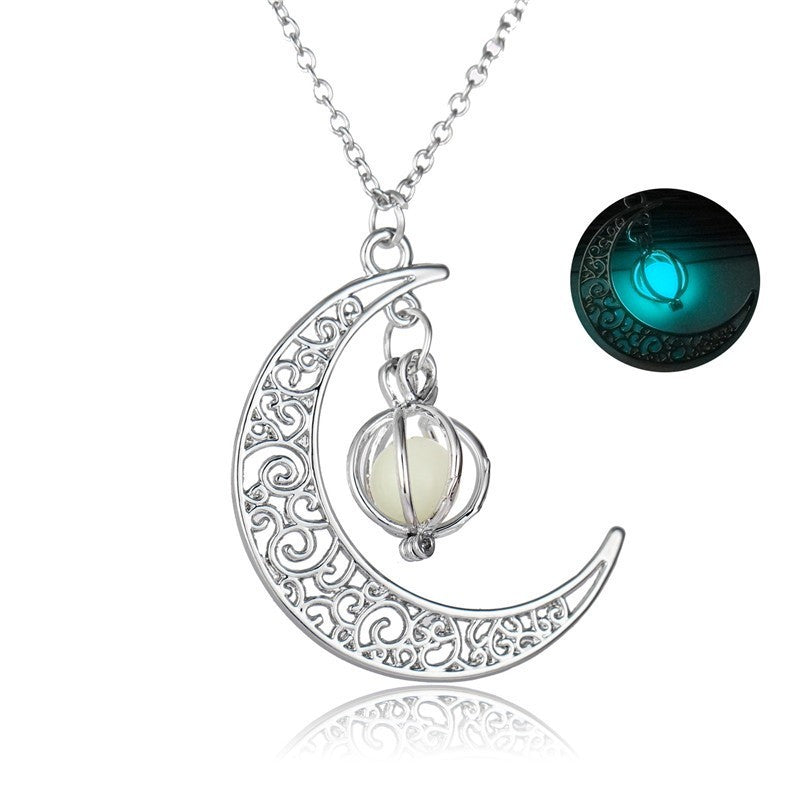 Collier pendentif lumineux en pierre naturelle brillante pour femme, bijou tendance, idéal comme cadeau