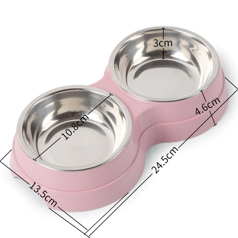 Gamelles doubles en acier inoxydable pour animaux de compagnie, distributeur d'eau et de nourriture pour chiens, accessoires pour petits chiens et chats