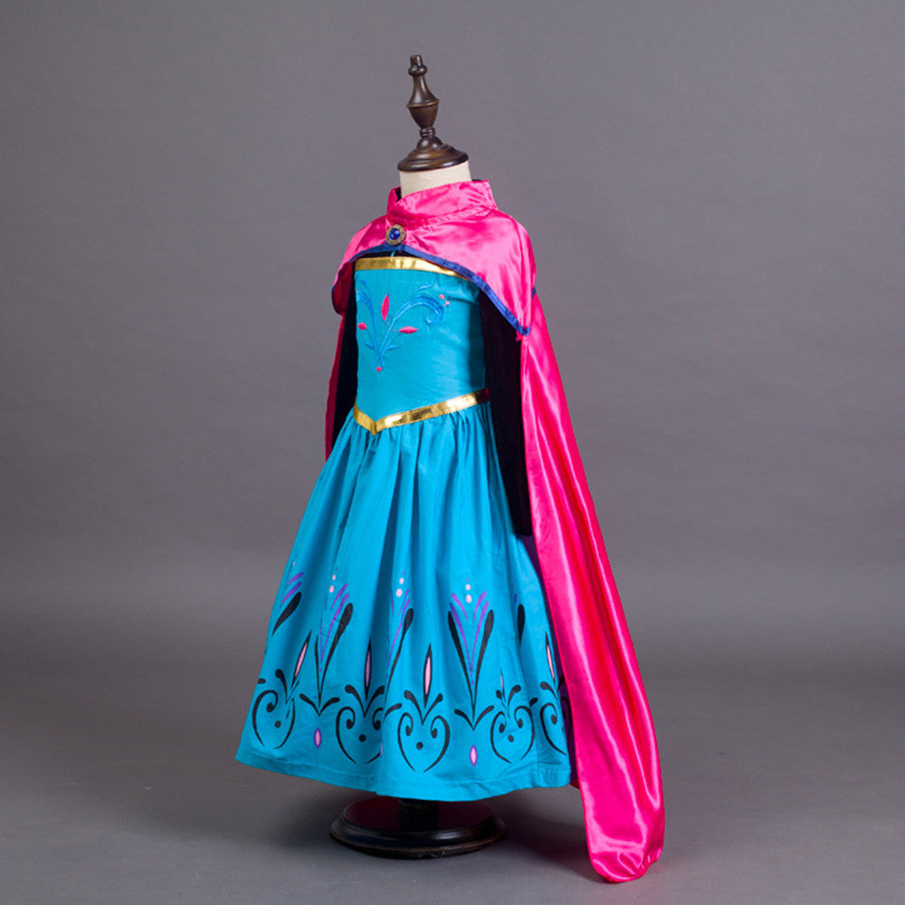 Halloween Anna Princess Girl Long Sleeve Dress Frozen