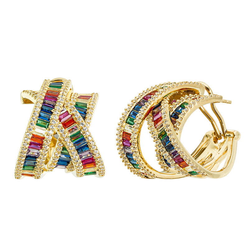 Boucles d'oreilles en argent S925 et zircon