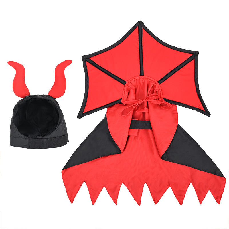 Cape de vampire pour animaux de compagnie d'Halloween, chapeau, costume de vacances