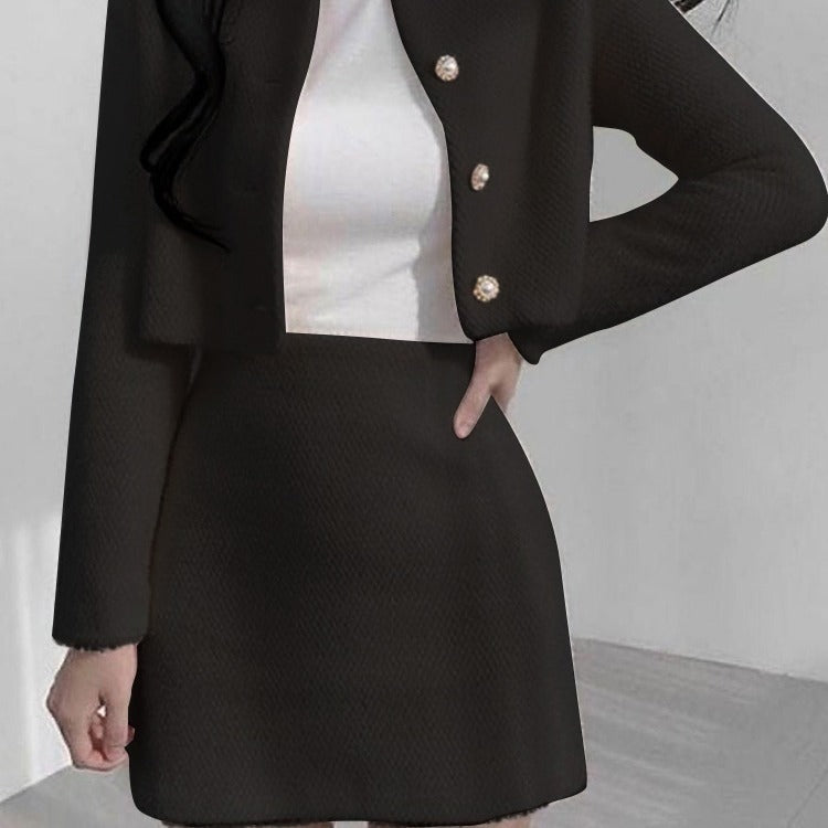 Ensemble Twinset en fourrure de style classique doux et super court