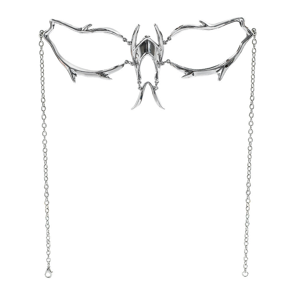 Clous de nez en forme de masque profilé, décoration de surface en métal argenté