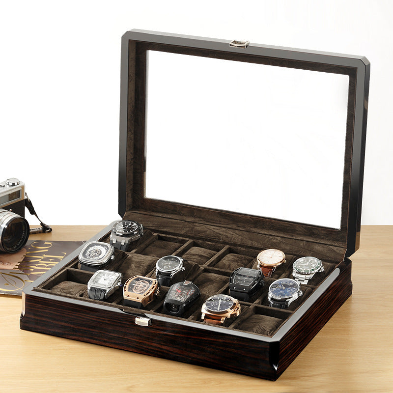 Boîte de présentation de montres en bois avec toit ouvrant