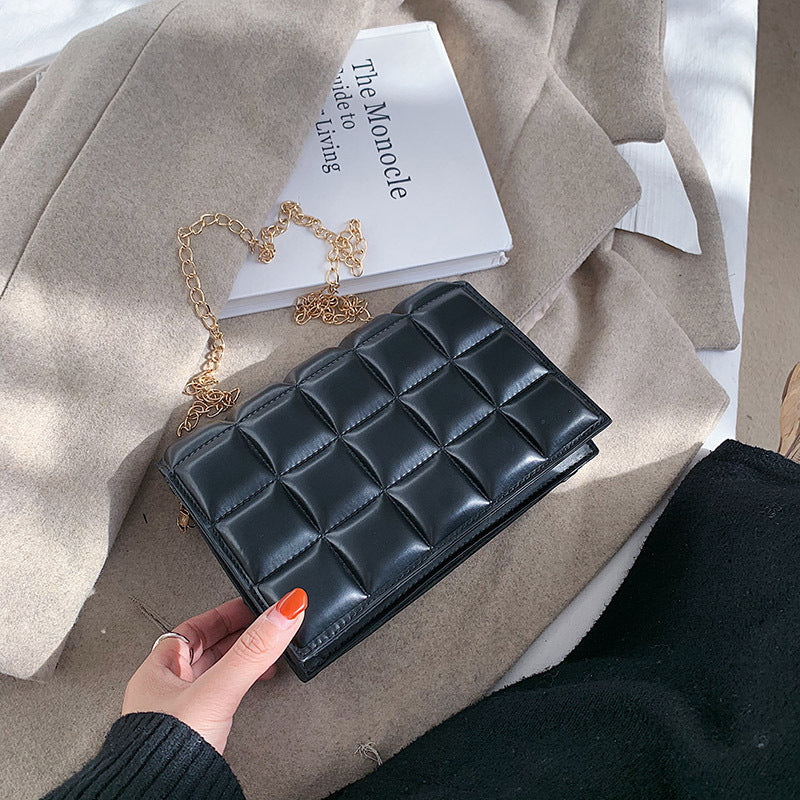 Sac à bandoulière tendance pour femme, petit sac portable à chaîne, design de niche, sac messager texturé