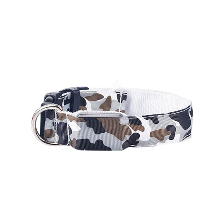 Collar luminoso para perros con diseño de camuflaje para mascotas