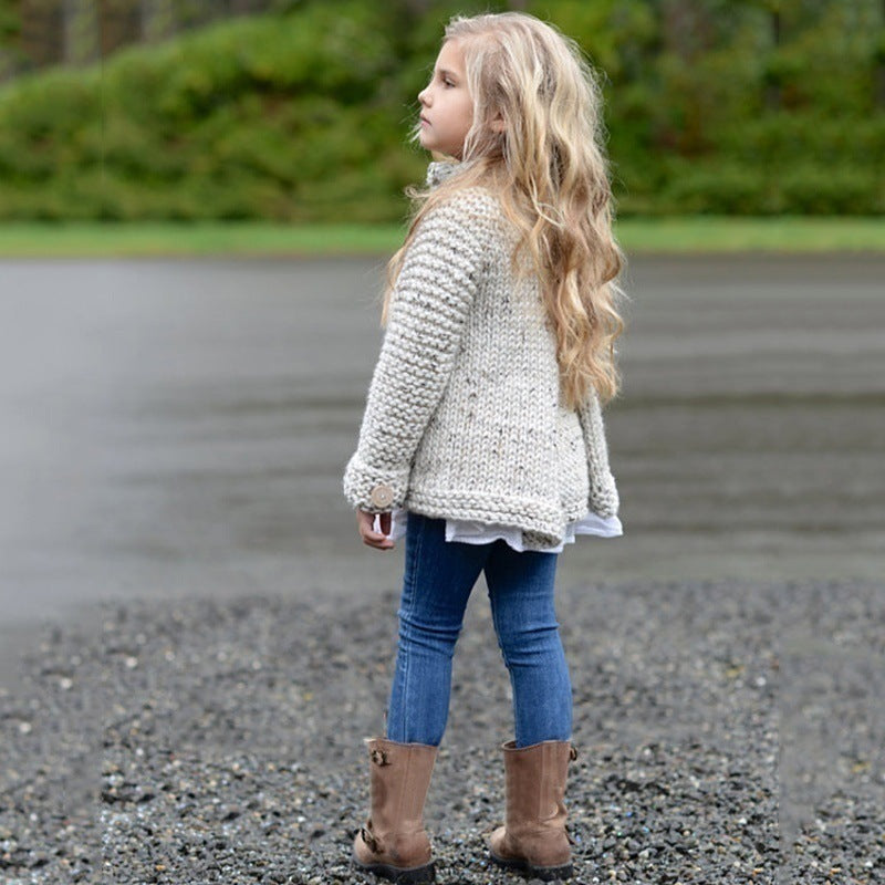 Manteau pull cardigan pour fille