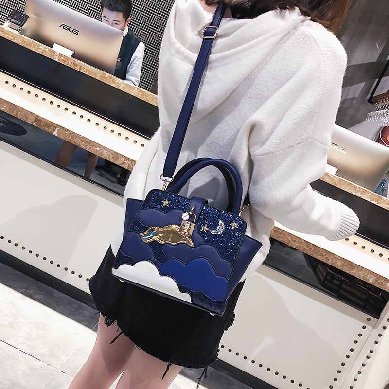 Bolsos bordados de cuero para mujer Bolsos de hombro para niña