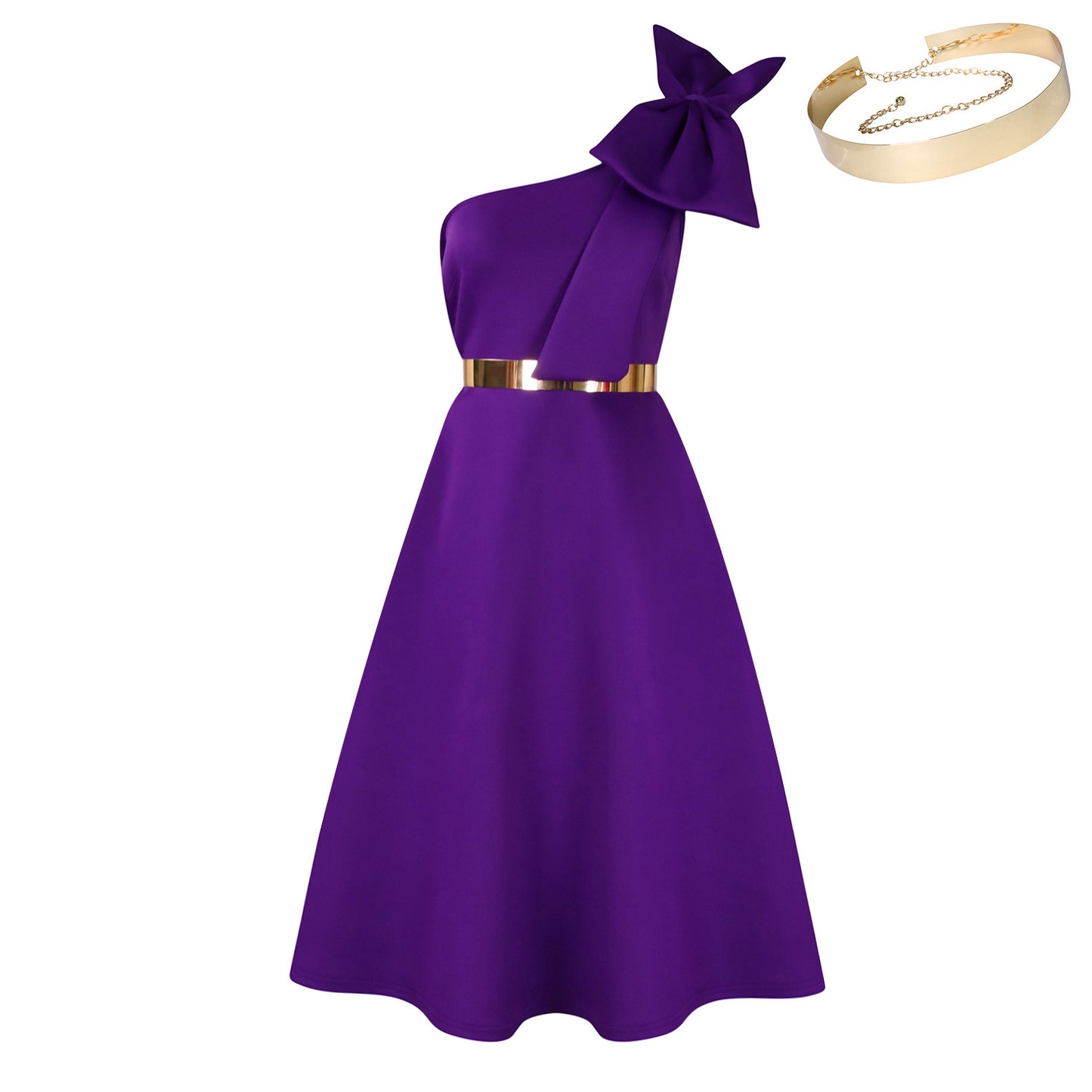 Nouvelle robe de soirée à la mode avec nœud oblique et épaules dénudées, grande robe trapèze africaine