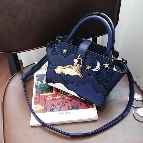 Bolsos bordados de cuero para mujer Bolsos de hombro para niña
