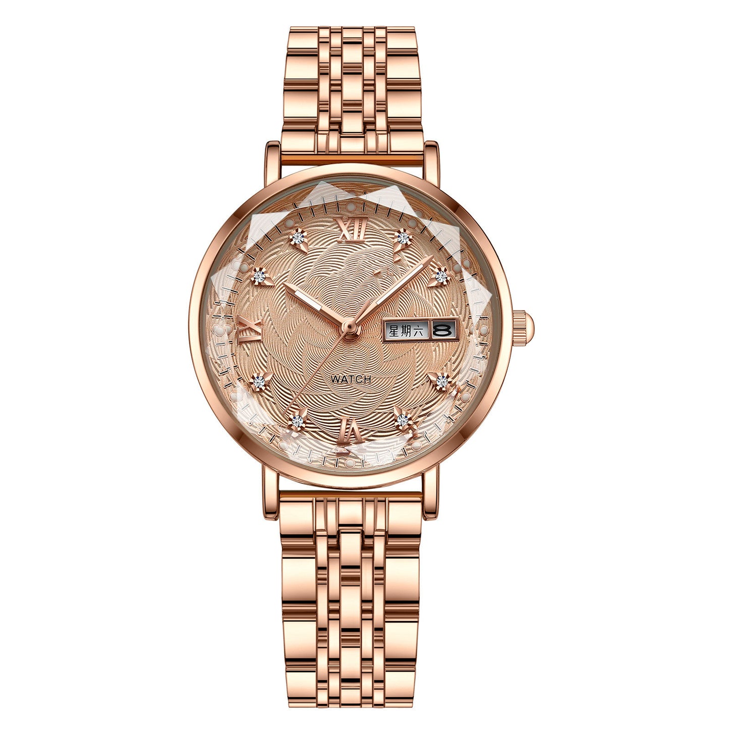 Reloj de cuarzo luminoso, resistente al agua y sencillo para mujer