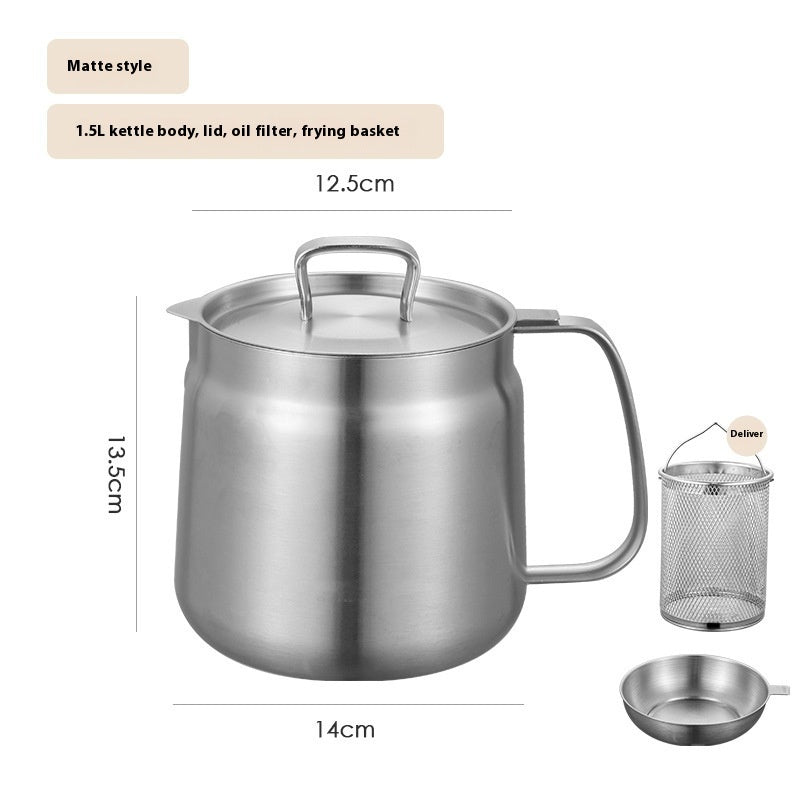 Olla de drenaje de aceite de acero inoxidable de gran capacidad Olla pequeña para freír aceite para el hogar