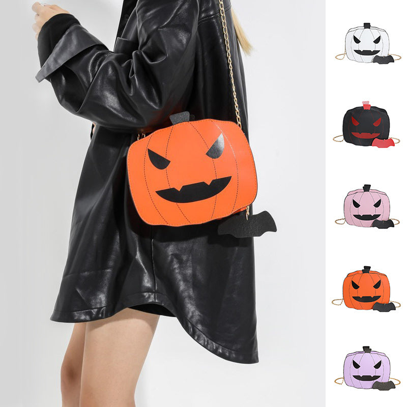 Sac à bandoulière citrouille d'Halloween pour filles, sac à bandoulière créatif et amusant avec chaîne pour femmes