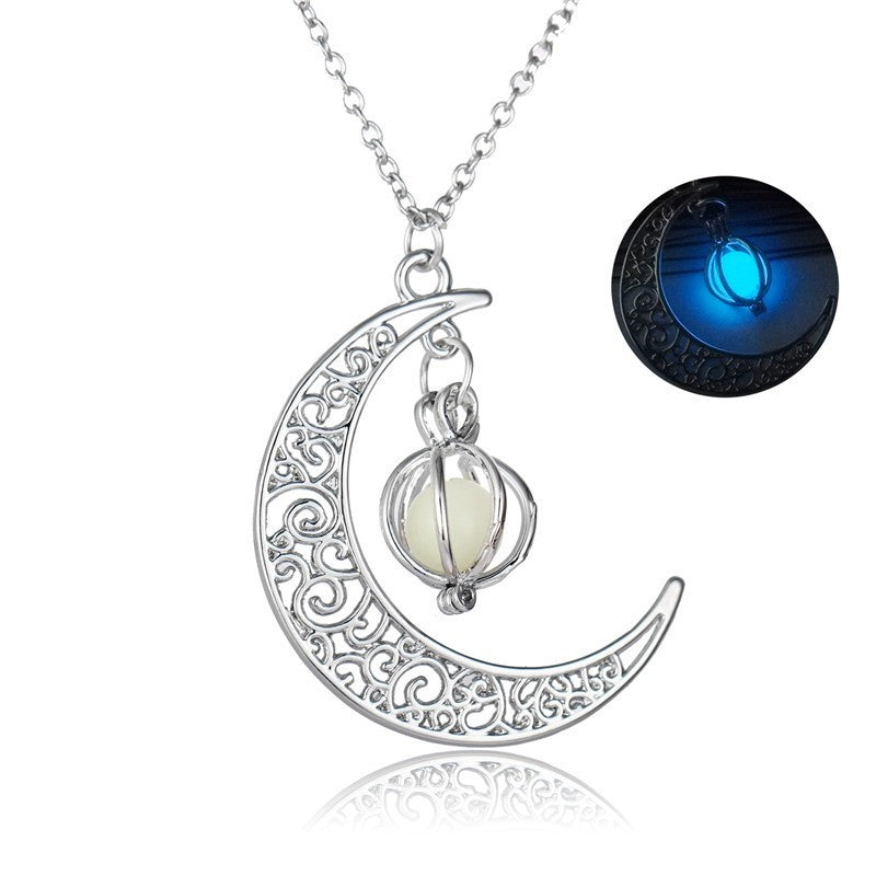 Collier pendentif lumineux en pierre naturelle brillante pour femme, bijou tendance, idéal comme cadeau