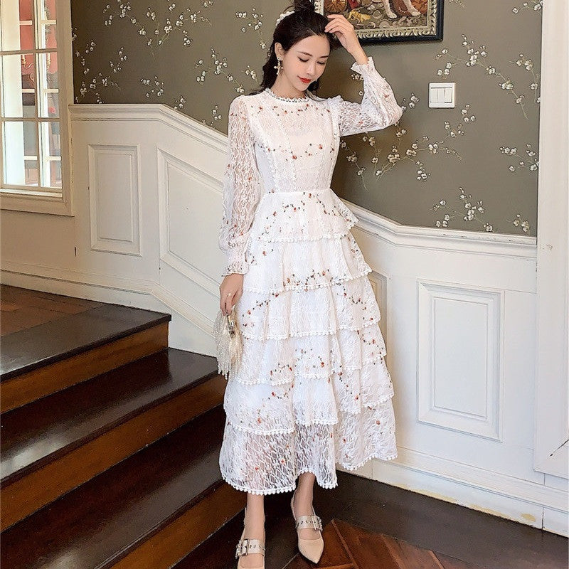 Vestido de encaje bordado de encaje para mujer