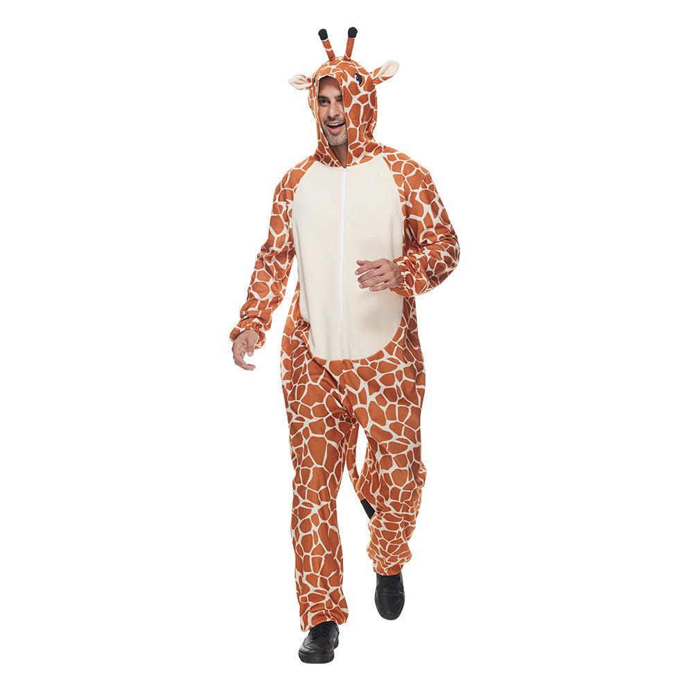 Costume de performance d'Halloween Costume de fête d'animaux Girafe Dessin animé