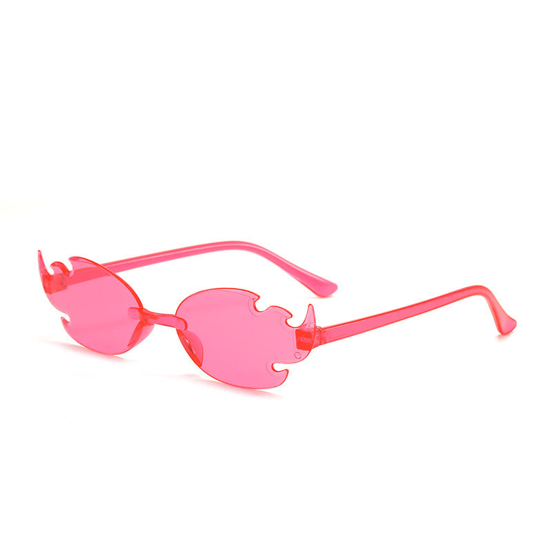 Lunettes de soleil colorées sans monture, tendance et personnalisées, couleur bonbon, pour soirée dansante