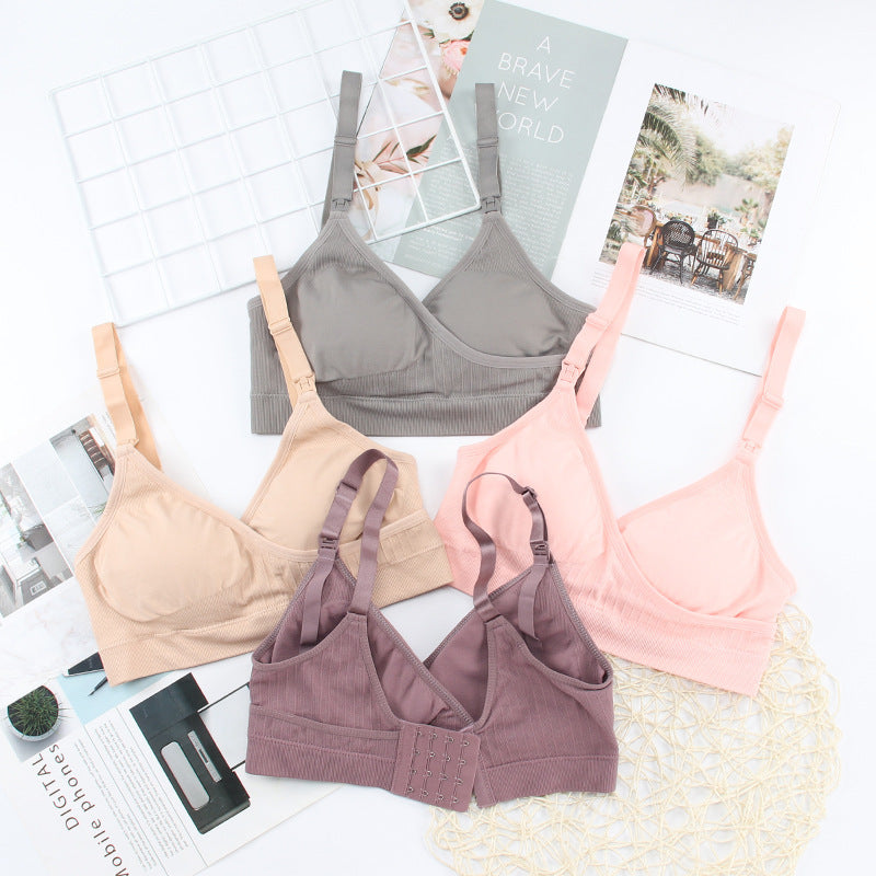 Soutien-gorge d'allaitement sans armatures avec boucle sur le devant, grande taille