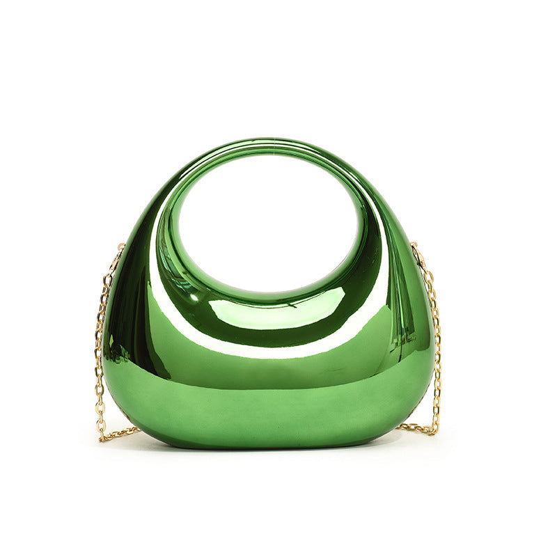Sac à main en acrylique doré de petite taille avec chaîne oblique