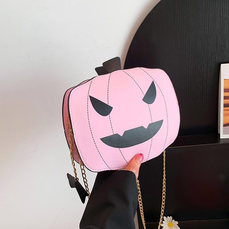 Sac à bandoulière citrouille d'Halloween pour filles, sac à bandoulière créatif et amusant avec chaîne pour femmes