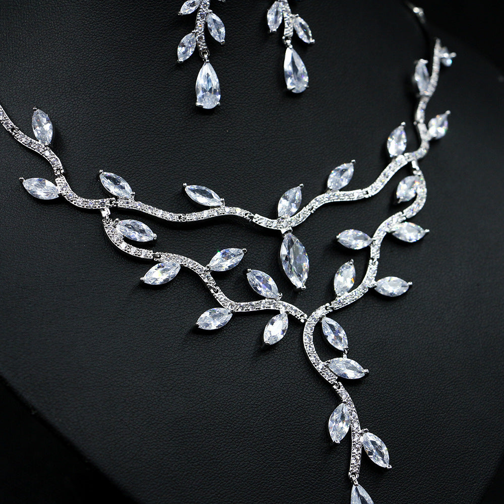 Conjunto de joyas de novia con circón