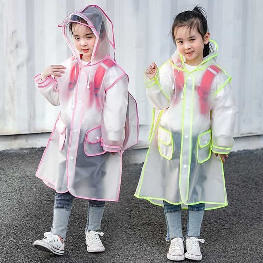 Poncho de randonnée imperméable transparent pour enfants