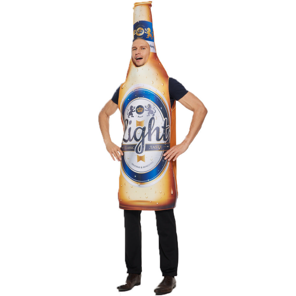 Spectacle costumé de bouteille de bière d'Halloween