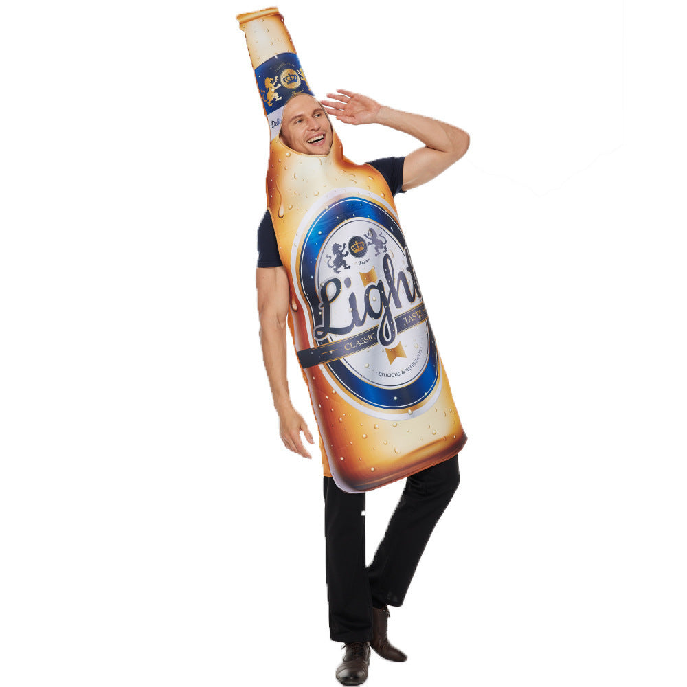Spectacle costumé de bouteille de bière d'Halloween