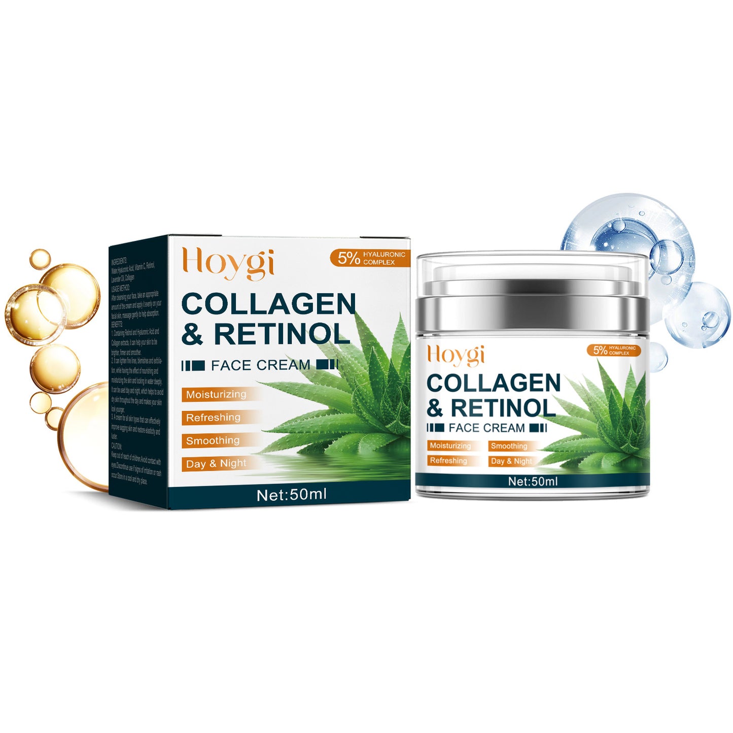 Crème hydratante visage au collagène et au rétinol Hoygi