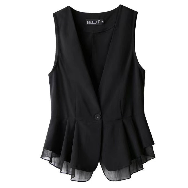 Gilet en mousseline de soie pour femme, fin, printemps-été