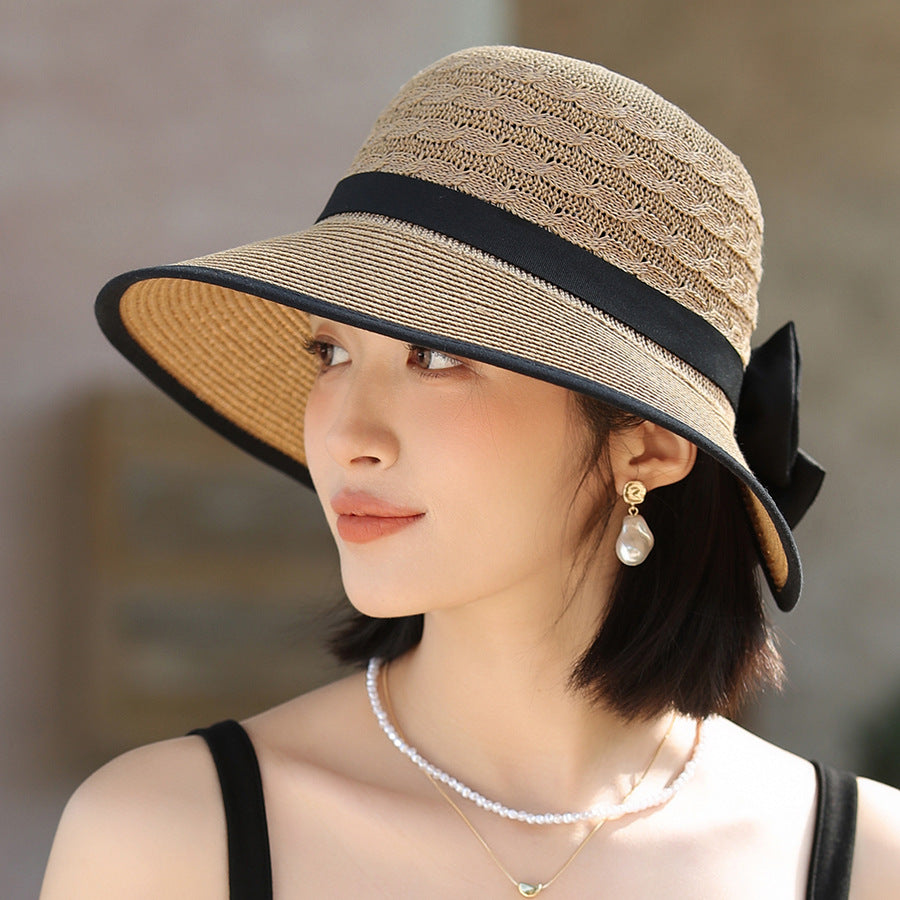 Sombrero para el sol japonés elegante con lazo de cinta