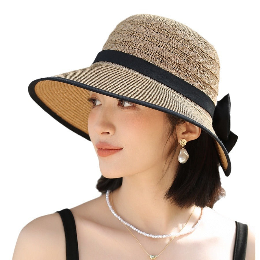 Sombrero para el sol japonés elegante con lazo de cinta