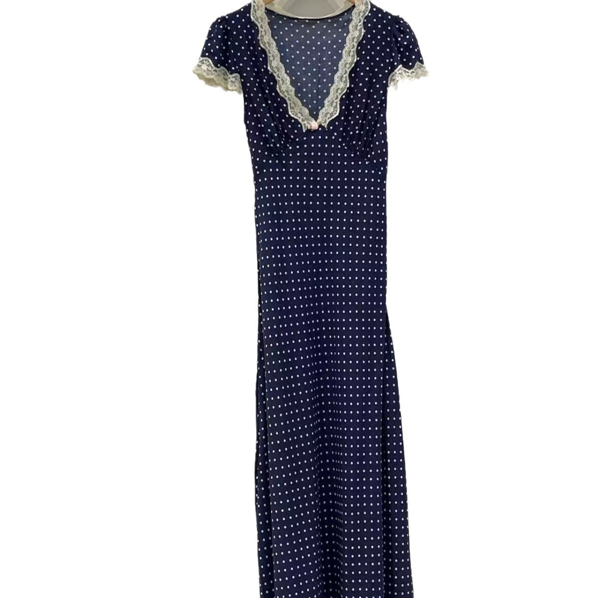 French Lace Polka Dot Dress Women