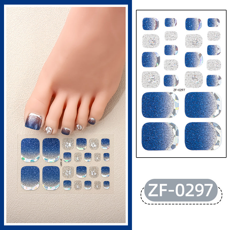 Calcomanías para uñas con diamantes, pegatinas para uñas de los pies, gradiente impermeable
